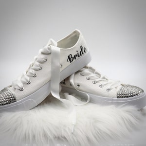 Personalized Wedding Sneakers: Rhinestone Bridal Shoes, Custom Monogram