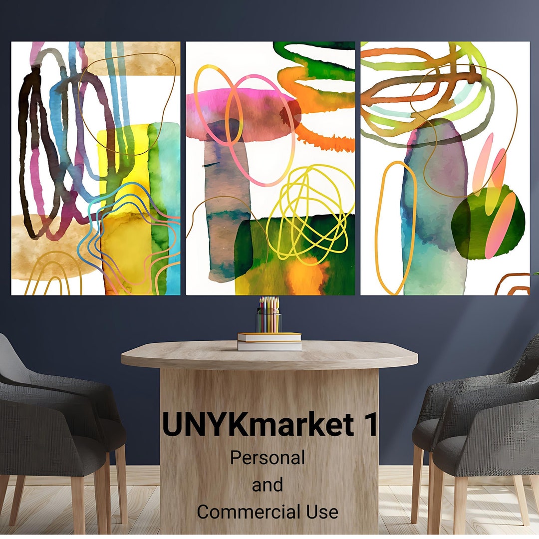 Printable Watercolor Art,set of 3 Prints,digital Download, Wall Art ...