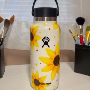 Hydro Painting Hydro Flask With Sunflowers Handpainted Water