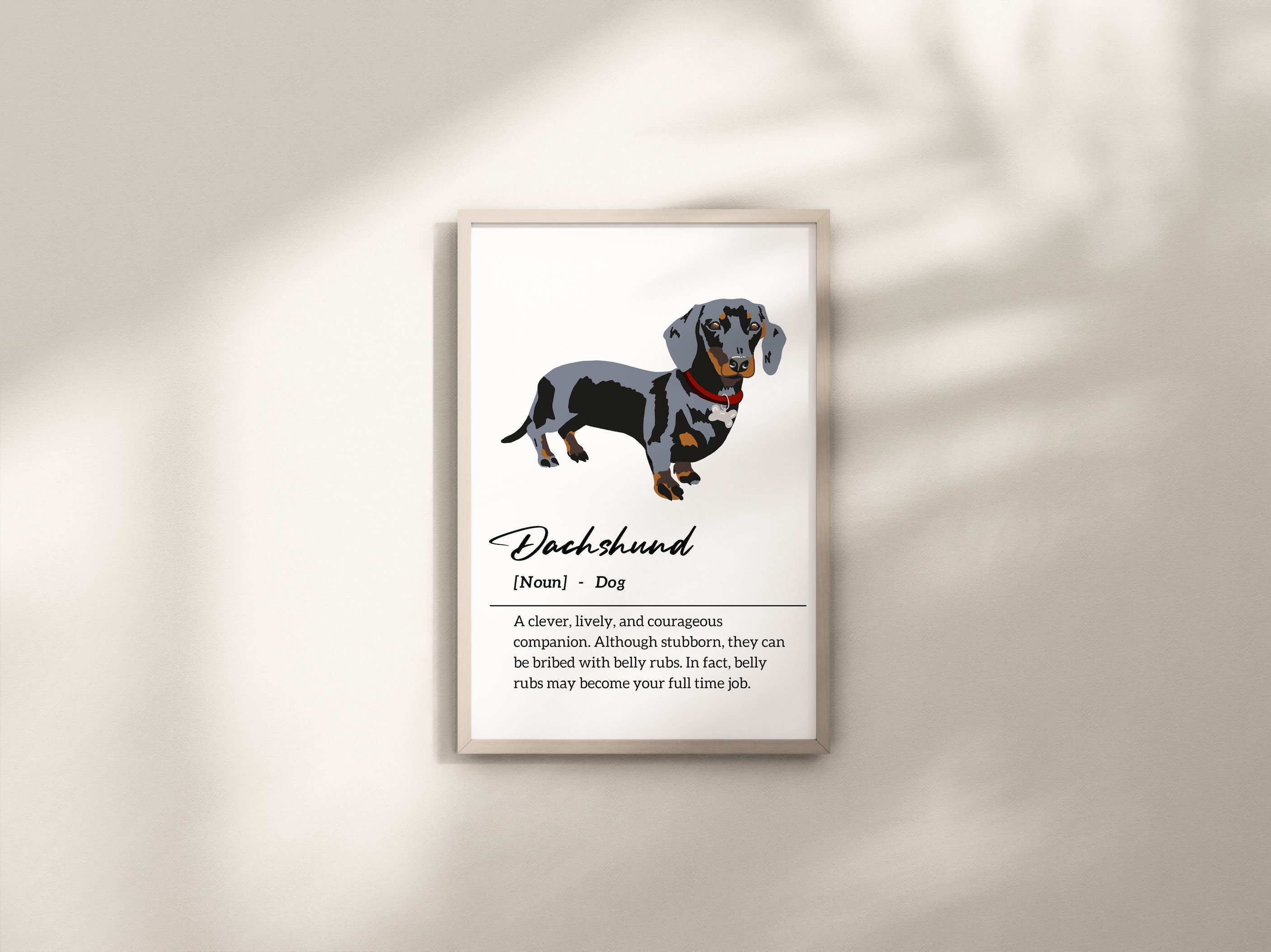 Dachshund Definition Printable Wall Art Breed Dog Poster Etsy