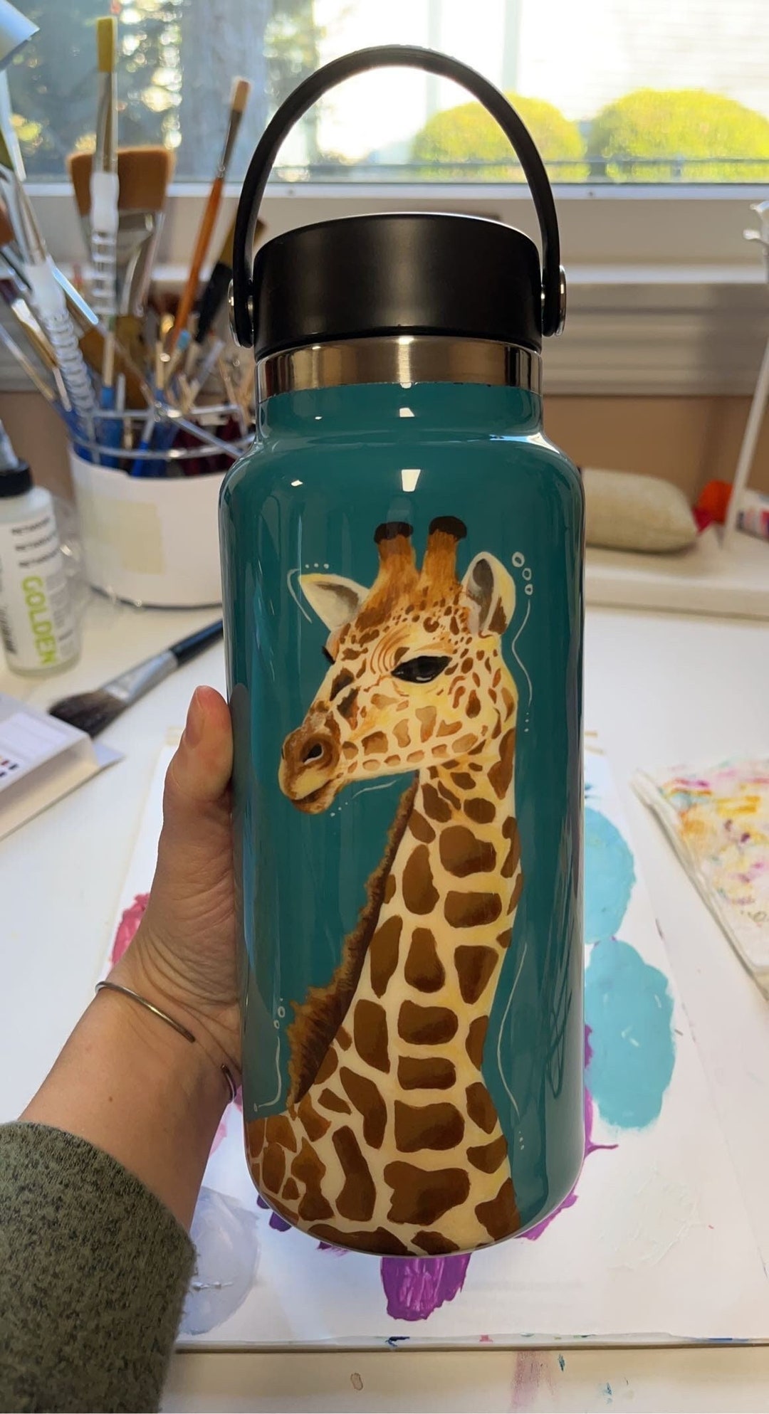 Custom Hand-painted Hydroflask: Personalized Art Water Bottle