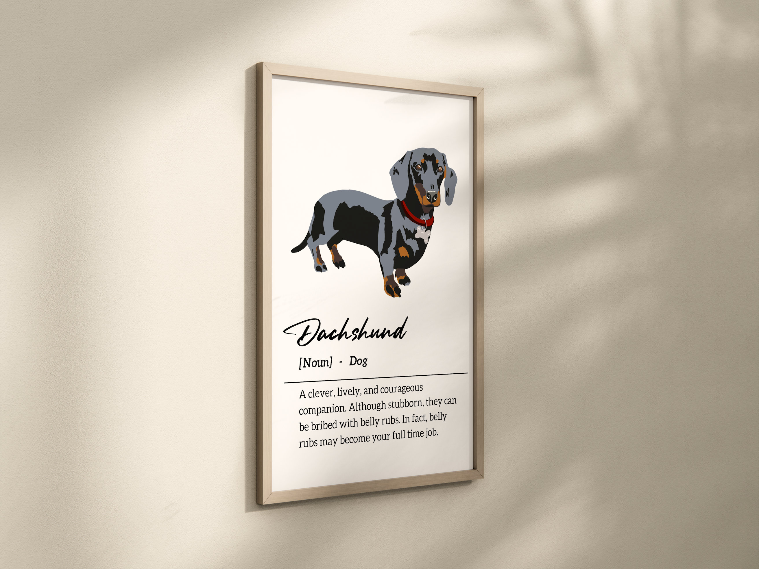 Dachshund Definition Printable Wall Art Breed Dog Poster Etsy