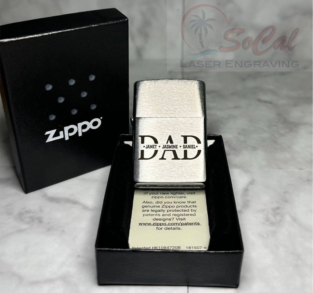 Custom Laser Engraved Zippo Lighter, Anniversary Gifts for Men