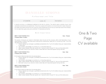2 Seiten Professioneller Lebenslauf| Vorlage Anschreiben und Referenzen Vorlage für MS Word| Druckbare | Moderner Lebenslauf | Professioneller Lebenslauf| Pink D12