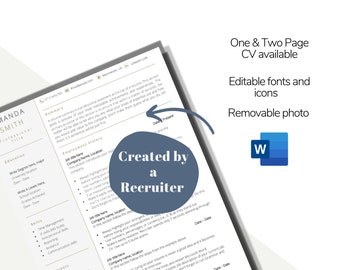 2 Seiten Professional Clean Resume| Vorlage Anschreiben und Referenzen Vorlage für MS Word| Druckbare | Moderner Lebenslauf | Professioneller Lebenslauf