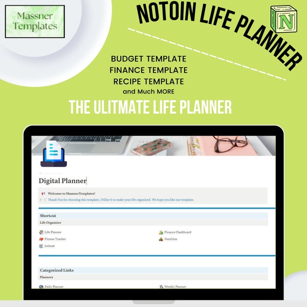 Notion Template  Personal Dashboard Itinerary Planner All in One Minimal with finance tracker budget template editable life templates