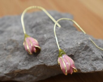 Tulip Earrings Vintage Floral Drop Earrings The Perfect Gift for Her Personalised Gift Tag