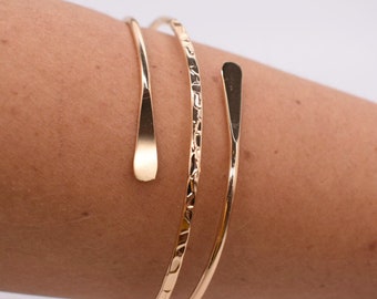 Ladies Layered Arm Cuff Bangle Gold Boho Jewellery Bracelet Adjustable Upper Arm Band