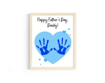 Daddy - Father's Day Handprint Art, Instant Download Handprint Art, DIY Father's Day Gift, Toddler Handprint Art, DIY Crafts for Kids