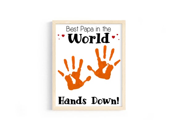 Best Papa Birthday Gift Handprint Art, Instant Download Footprint Art,  DIY Birthday Gift, Toddler Footprint Art, DIY Crafts for Kids