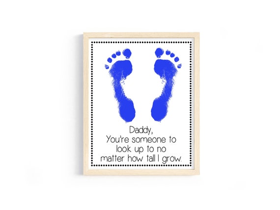 Daddy Father's Day Footprint Art, Instant Download Footprint Art