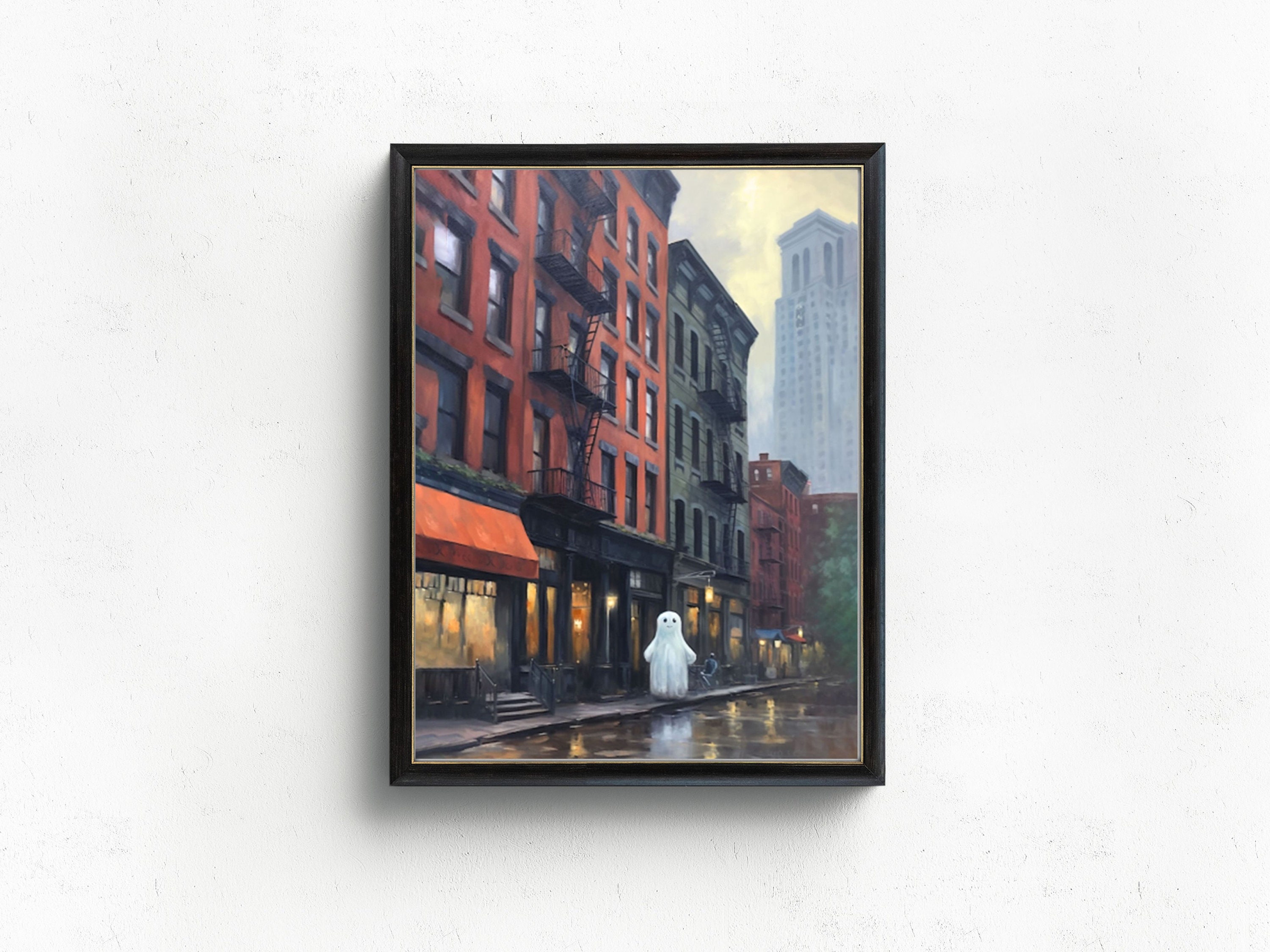 PRINTABLE New York City Ghost Art Print Halloween Wall Art Etsy