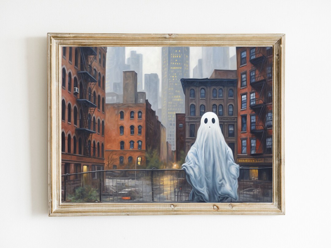 PRINTABLE New York City Ghost Art Print Halloween Wall Art Etsy