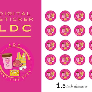 LDC 1,5 inch Hot Pink Digital Sticker