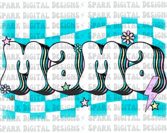 Retro Checkerboard Mama png, Mom Sublimation design, Trendy, Popular png for Sublimation, Commercial Use, Mama, Funny Mom Life, Vans