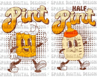 Pint and Half Ping png, Dad and Son Matching Shirts, Father's Day png, sublimation design, sublimation png, png designs, png files