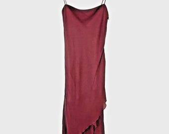 Vtg 90's Laundry Women's Burgundy Silk Beaded Cocktail Formal Dress Sz 10 NWT