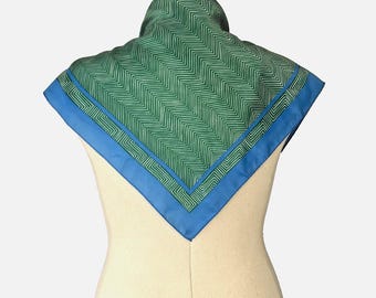 Vintage 1950's Salle Gee Rayon/Silk Scarf Geometric Hand Rolled 23" Sq EUC