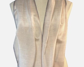 Vintage 1980's Perry Ellis Silk Scarf Hand Rolled Pink/Gray Geometric 15"x58"
