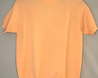 Vintage 1970's Designers Original Peach Sweater Short Raglan Sleeve 36" EUC