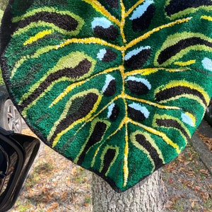 Monstera Leaf Rug , Esthétique végétale , Tapis végétal , Tapis tufté à la main , Fiber Art , image 3