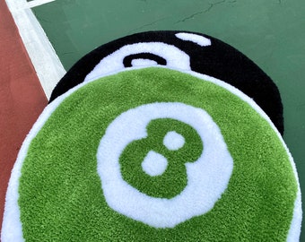 8 Ball Tufted Rug, home decor, Accent Rug,Handmade Rug.