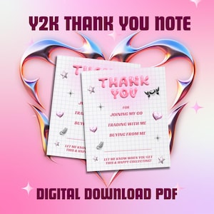 Kpop Mail Y2K bedankje voor inruil/verkoop/GO's Digitale download afdrukbare kaart