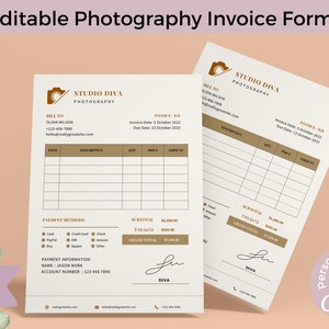 Photography Invoice Template for Small Business Photography Invoice Template Editable Generic Invoice Template Printable Invoice Template