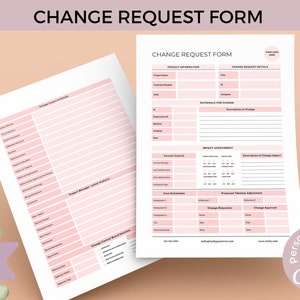 Change Request Order Form Template for Project Management Change Request Form for Project Managers Organization Change Management Tracker