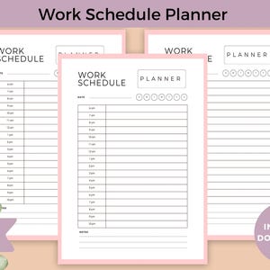 Employee Work Schedule Planner for Employee Work Schedule Template for Weekly Work Schedule for Employee Organizer Schedule for Work Planner