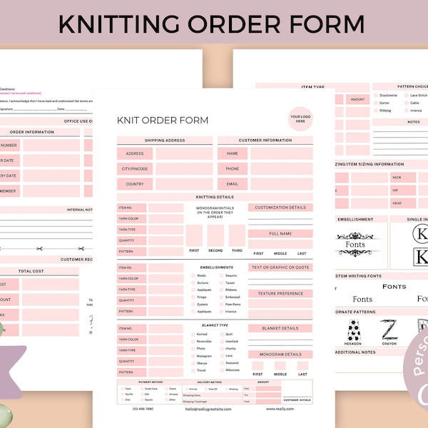 Crochet Order Form Etsy