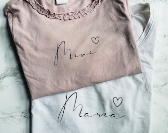 T-shirt termoadesiva con immagine famiglia mamma mini