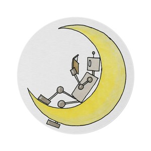 Robot Reading on the Moon -- Round Rug
