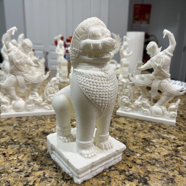 Handcrafted 3D Printed  - Khmer Guardian Lion - Cambodian Guardian Lion