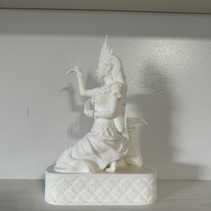 Apsara Dancer in Flying Pose 2  - Classic Hol Pattern or Banteay Srei Style Base - Handcrafted & 3D Printed