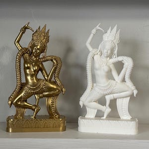 Traditional Cambodian Apsara Statue | Classic Khmer Dance Pose | 3D Printed Collectible Inspired by Temple Art