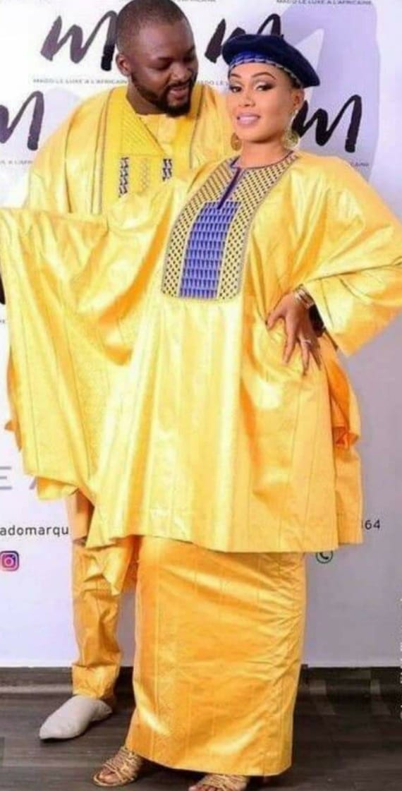 Mens 3 Pieces Grand boubou Design With Embroidery Marching With Ladies Boubou in Any Colour of Your Choice Etsy UK