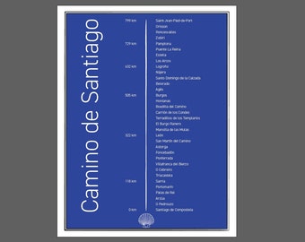 Camino de Santiago List of Stages Blue | Saint-Jean-Pied-de-Port till Santiago de Compostela | The Camino Frances