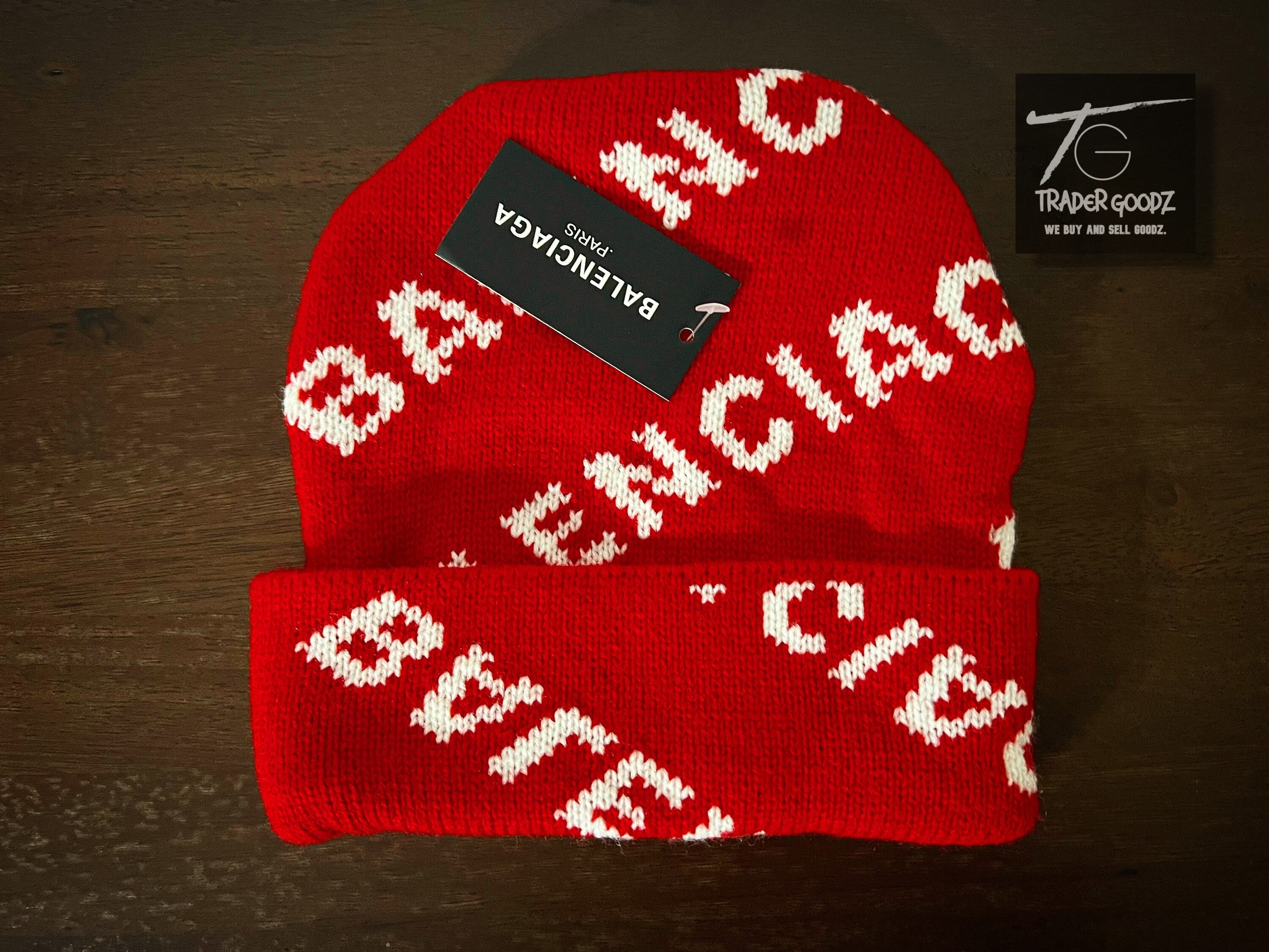 Balenciaga Logo Beanie Hat red | Etsy