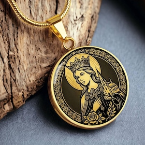 Halsketting van Sint Adelaide, beschermheilige van bruiden, weduwen en eerste communie. Katholieke sieraden.