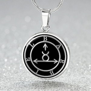 Barbiel Sigil Necklace, Angelic Talisman Pendant, Stainless Steel 18k Gold Finish image 15