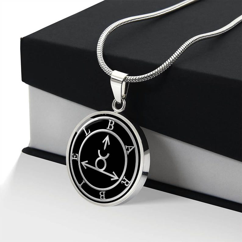 Barbiel Sigil Necklace, Angelic Talisman Pendant, Stainless Steel 18k Gold Finish image 17