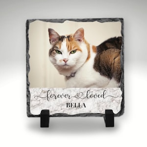PET MEMORIAL Gift, Photo Rock Slate, Pet Loss Gift, Cat Memorial Gift, Pet Sympathy Gift, Loss of Pet, Photo Plaque