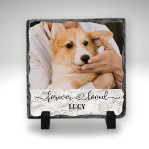 DOG PET MEMORIAL Gift, Photo Rock Slate, Pet Loss Gift, Cat Memorial Gift, Pet Sympathy Gift, Loss of Pet, Photo Plaque
