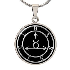 Barbiel Sigil Necklace, Angelic Talisman Pendant, Stainless Steel 18k Gold Finish Stainless Steel