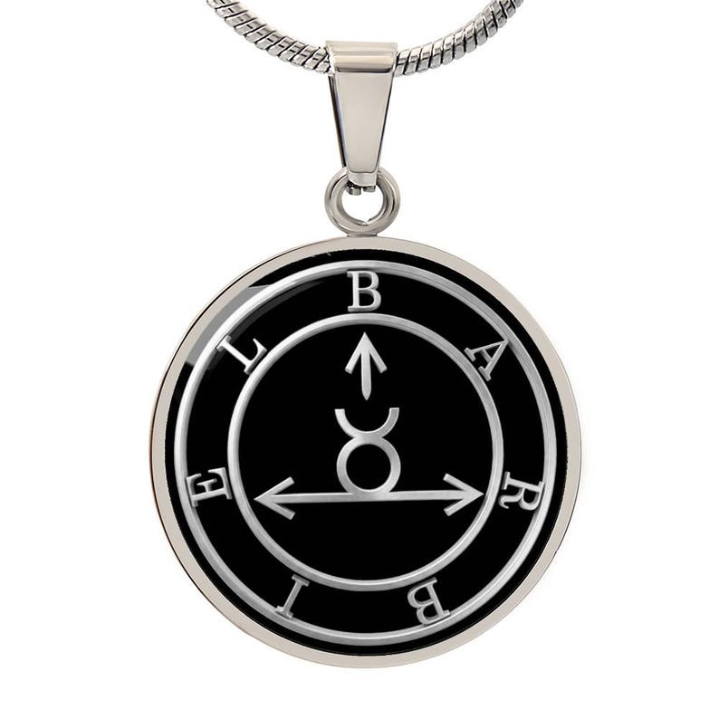 Barbiel Sigil Necklace, Angelic Talisman Pendant, Stainless Steel 18k Gold Finish Stainless Steel