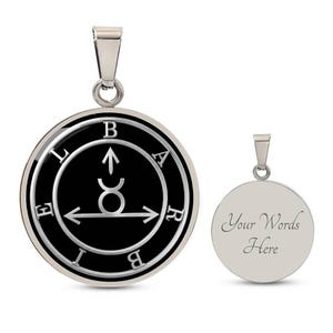 Barbiel Sigil Necklace, Angelic Talisman Pendant, Stainless Steel 18k Gold Finish image 4