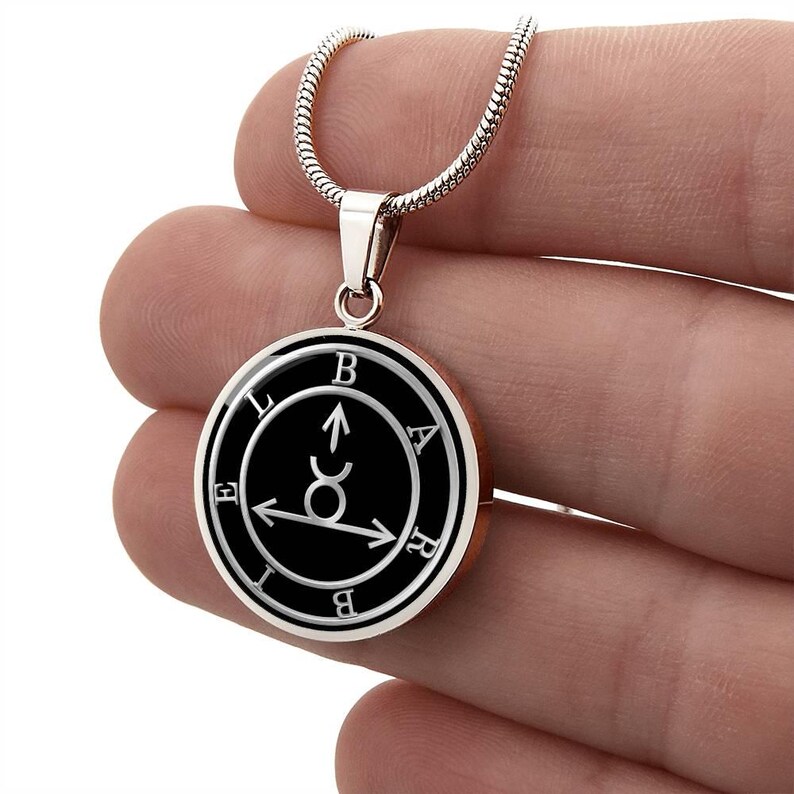 Barbiel Sigil Necklace, Angelic Talisman Pendant, Stainless Steel 18k Gold Finish image 13