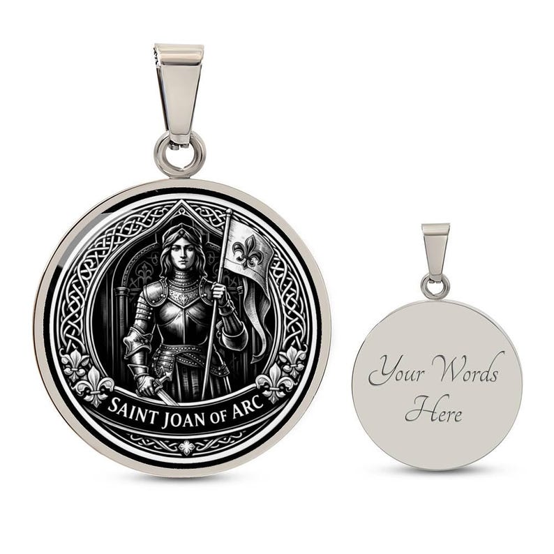 Saint Joan of Arc Pendant Necklace, 18k Gold Finish, Christian Soldier Jewelry image 7