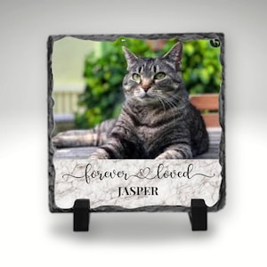PERSONALIZED PET MEMORIAL Gift, Photo Rock Slate, Pet Loss Gift, Cat Memorial Gift, Pet Sympathy Gift, Loss of Pet, Photo Plaque